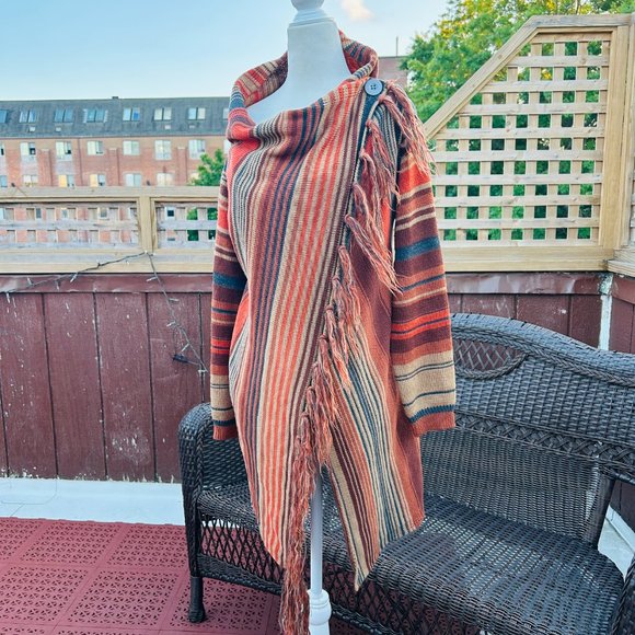 Morningside Rural Fringe Sweater Knitted Cardigan Coat (size S) - Picture 4 of 9